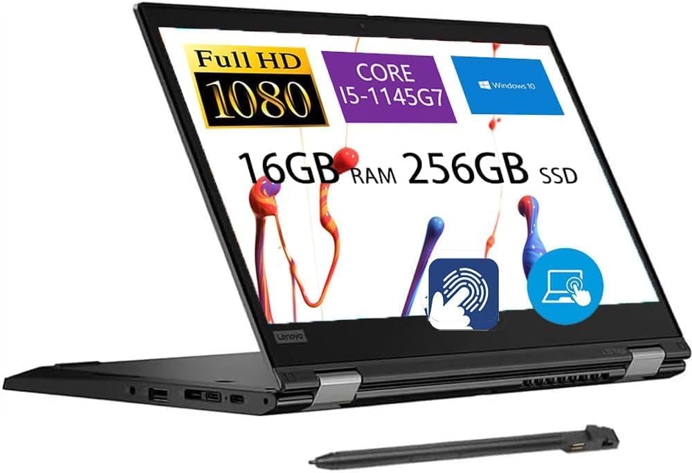 【Office2024/16G】ThinkPad L13 i5-1145G7 3 Lenovo ThinkPad L13 Yoga Gen 2, Touchscreen 2-in-1 Business Laptop